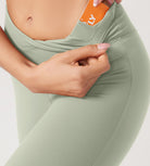 29” Cross Waist Sports Flare Yoga Pants - ododos