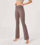 29” Cross Waist Sports Flare Yoga Pants - ododos