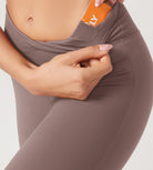 29” Cross Waist Sports Flare Yoga Pants - ododos