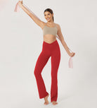 29” Cross Waist Sports Flare Yoga Pants - ododos