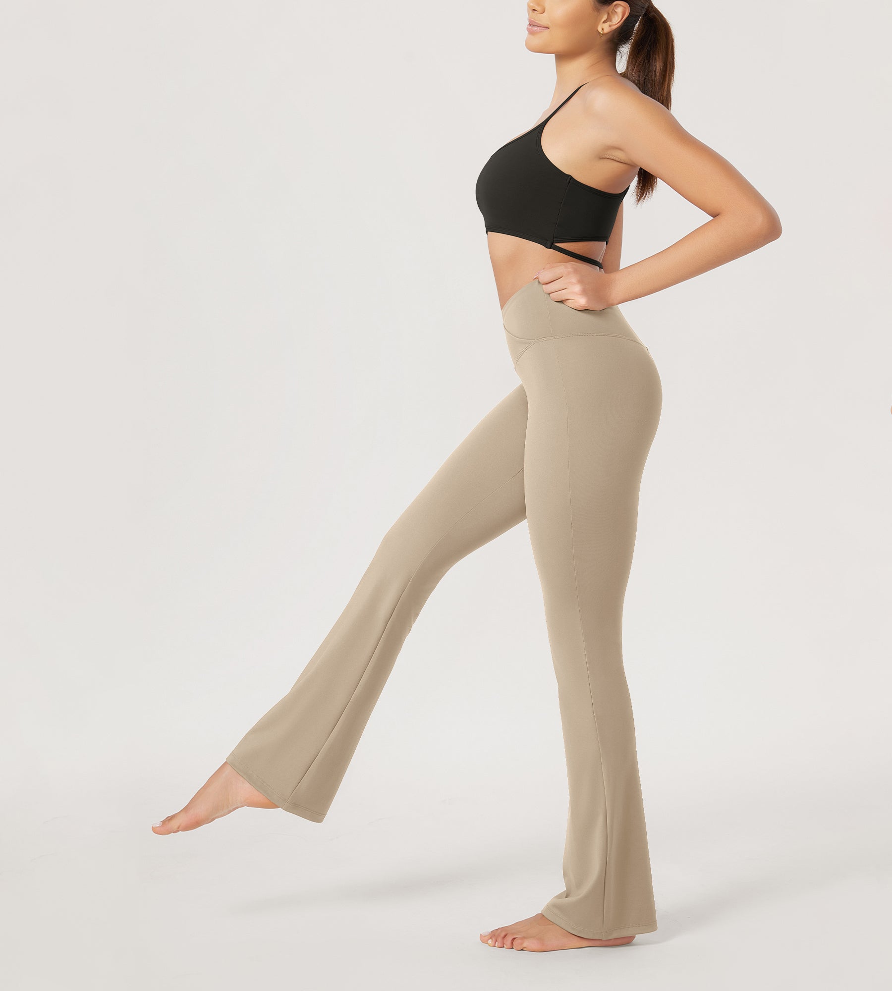 29” Cross Waist Sports Flare Yoga Pants - ododos