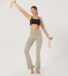29” Cross Waist Sports Flare Yoga Pants - ododos