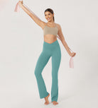 29” Cross Waist Sports Flare Yoga Pants - ododos