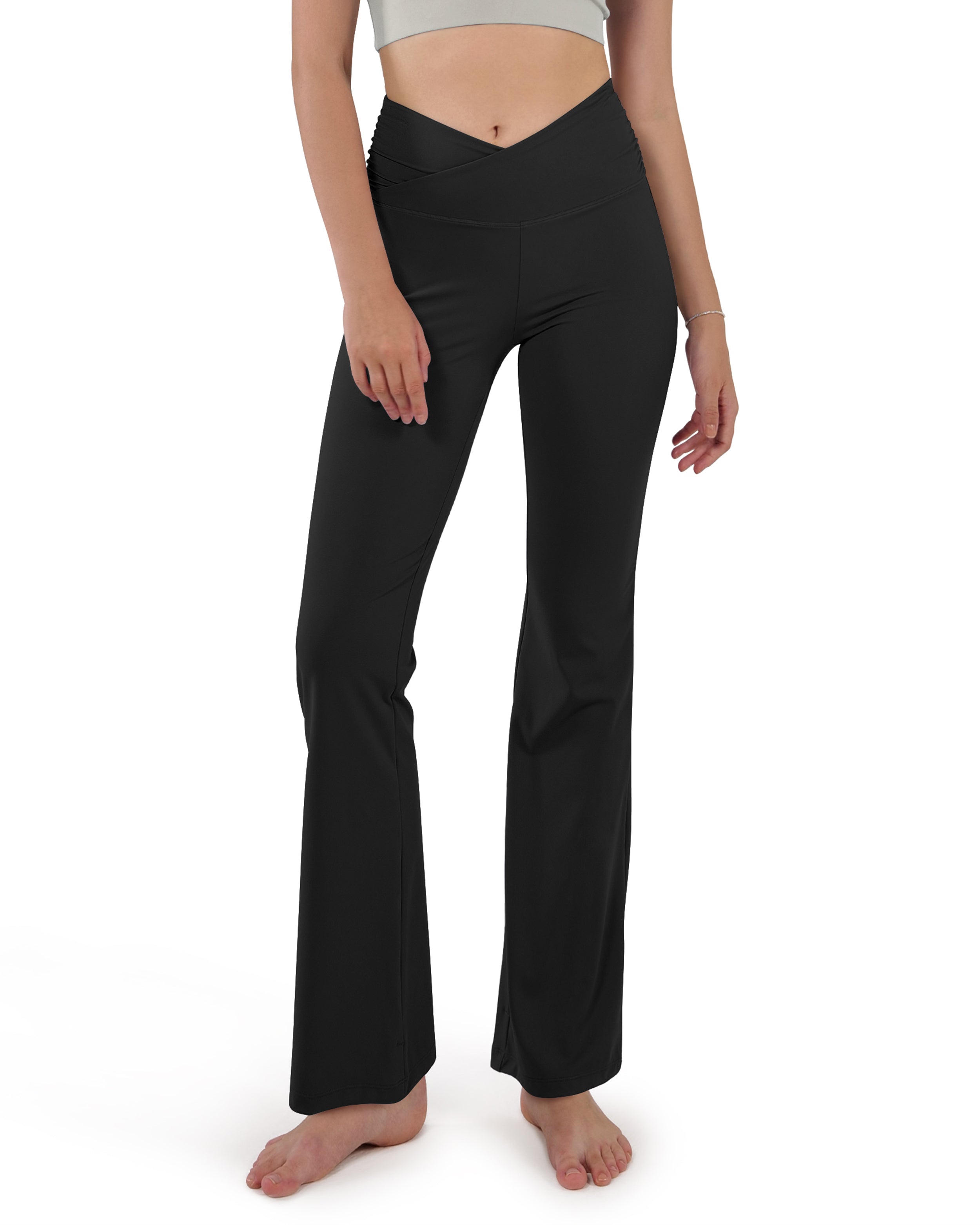 31" Cross Waist Flare Yoga Pants - ododos