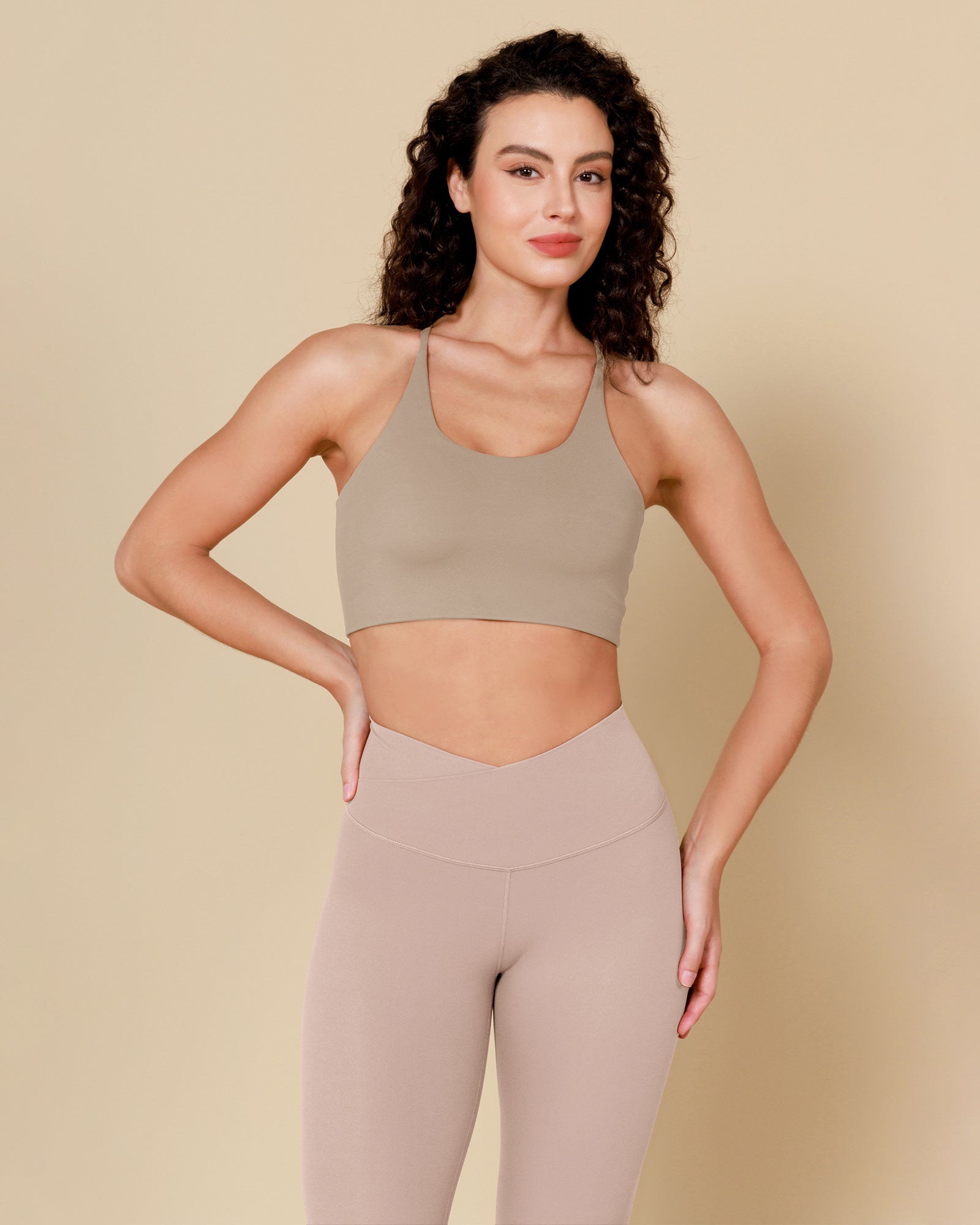 ODCLOUD Crossover 7/8 Leggings with Back Pocket Dusty Pink - ododos