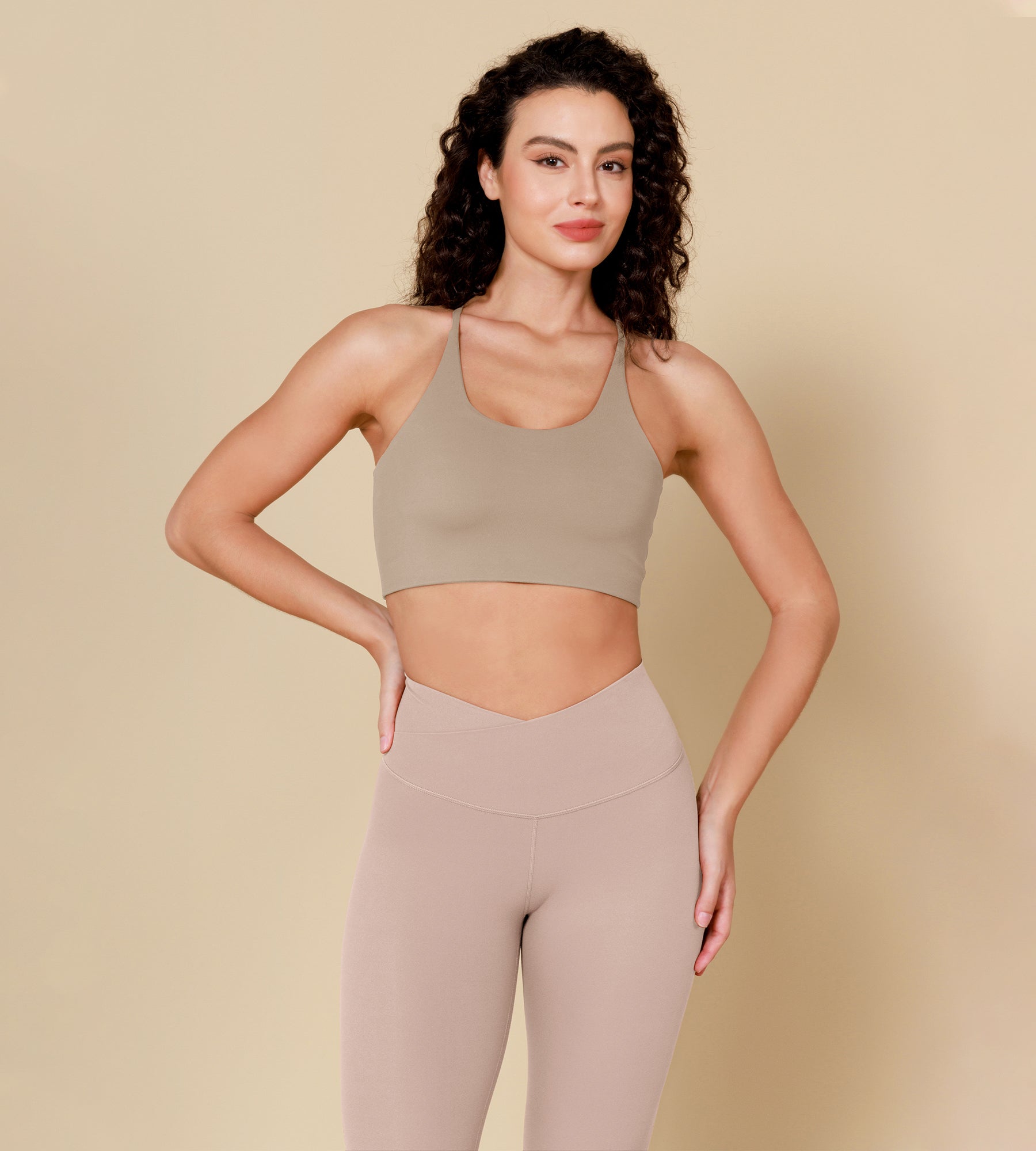 ODCLOUD Crossover 7/8 Leggings with Back Pocket Dusty Pink - ododos