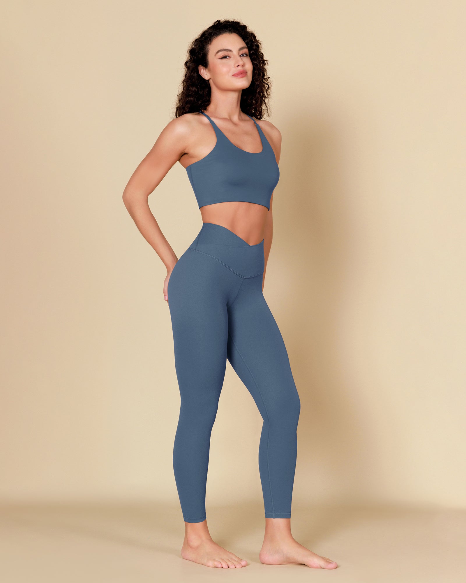 ODCLOUD Crossover 7/8 Leggings with Back Pocket Ink Blue - ododos