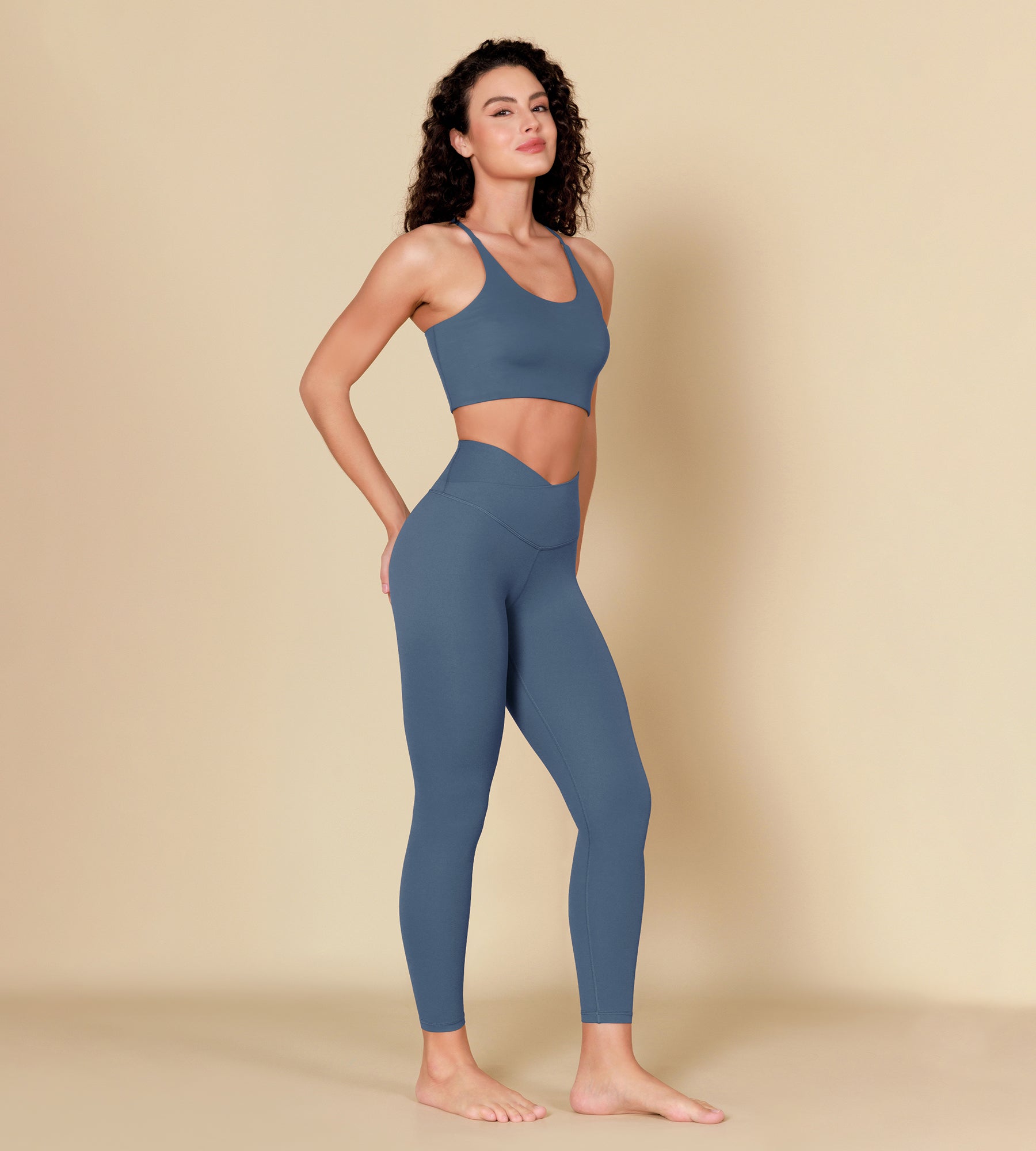 ODCLOUD Crossover 7/8 Leggings with Back Pocket Ink Blue - ododos