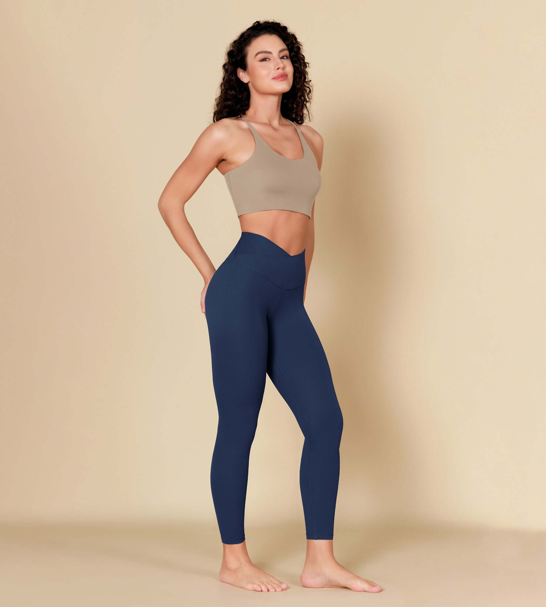 ODCLOUD 7/8 Crossover Leggings with Back Pocket Navy - ododos