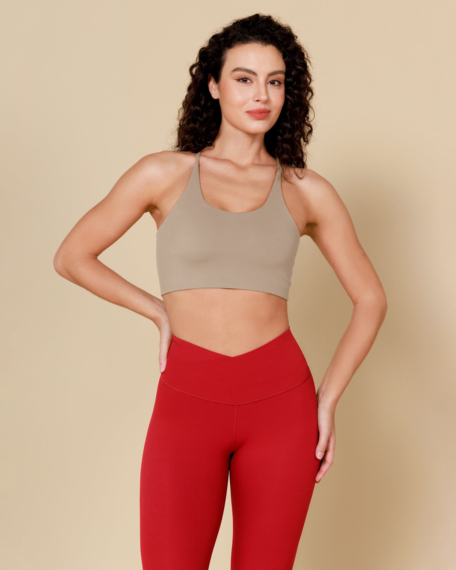 ODCLOUD Crossover 7/8 Leggings with Back Pocket Red - ododos