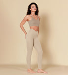 ODCLOUD Crossover 28" Leggings with Back Pocket - Classic Colors Beige - ododos