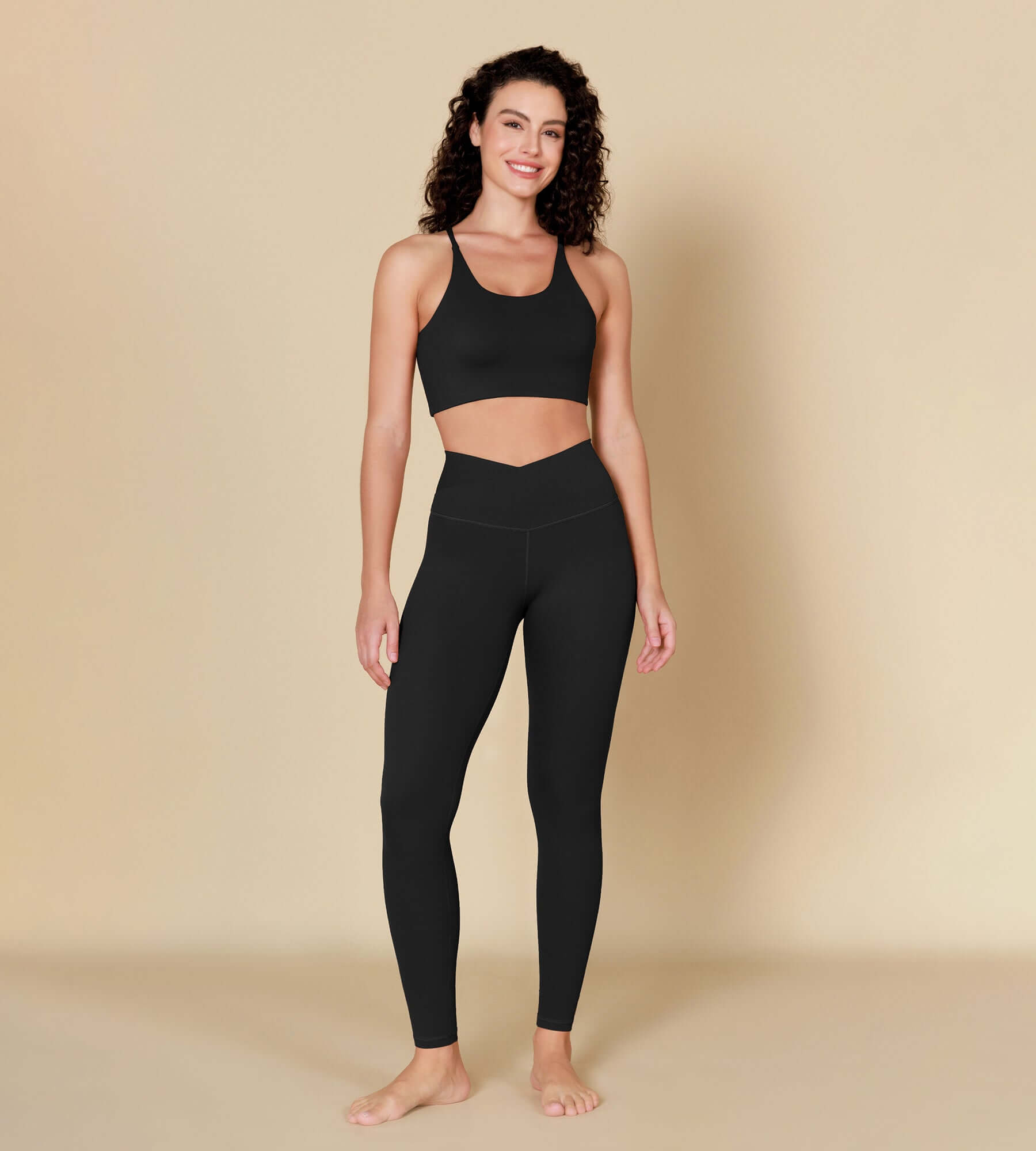 ODCLOUD 28" Crossover Leggings with Back Pocket Black - ododos
