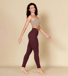 ODCLOUD 28" Crossover Leggings with Back Pocket Burgundy - ododos