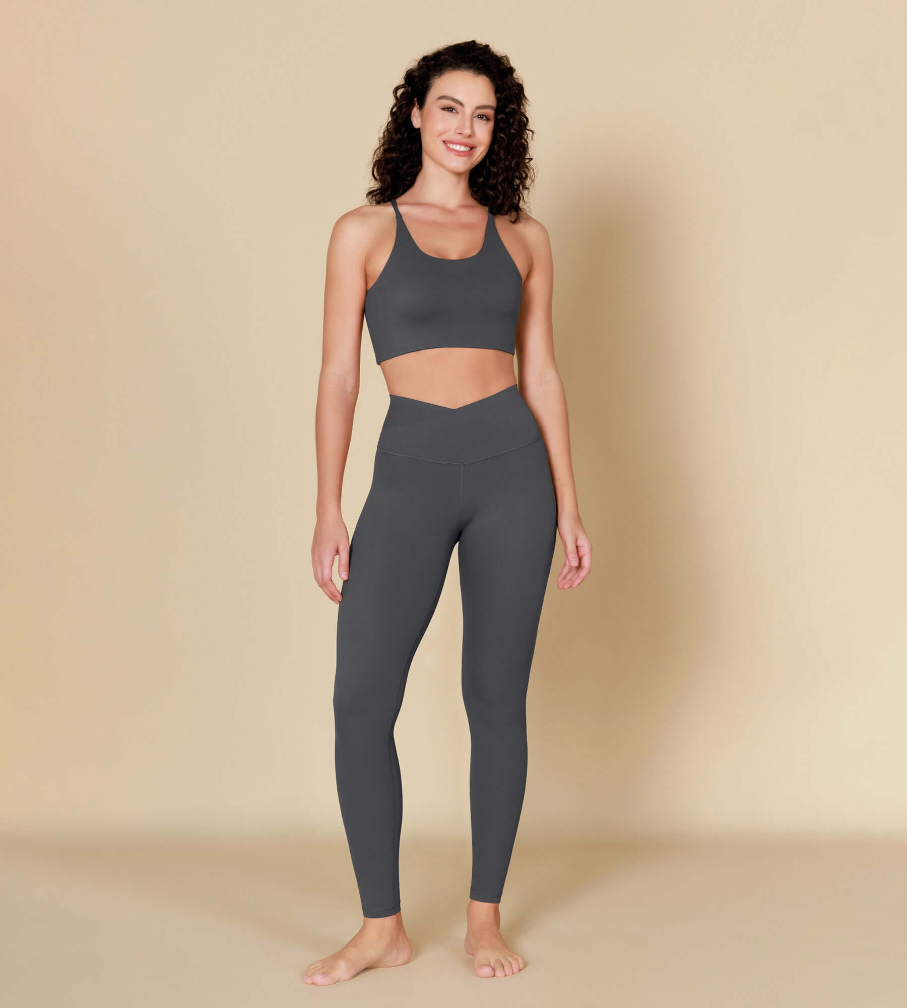 ODCLOUD 28" Crossover Leggings with Back Pocket Charcoal - ododos