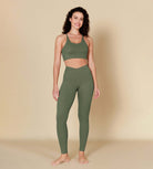 ODCLOUD 28" Crossover Leggings with Back Pocket Dark Olive - ododos