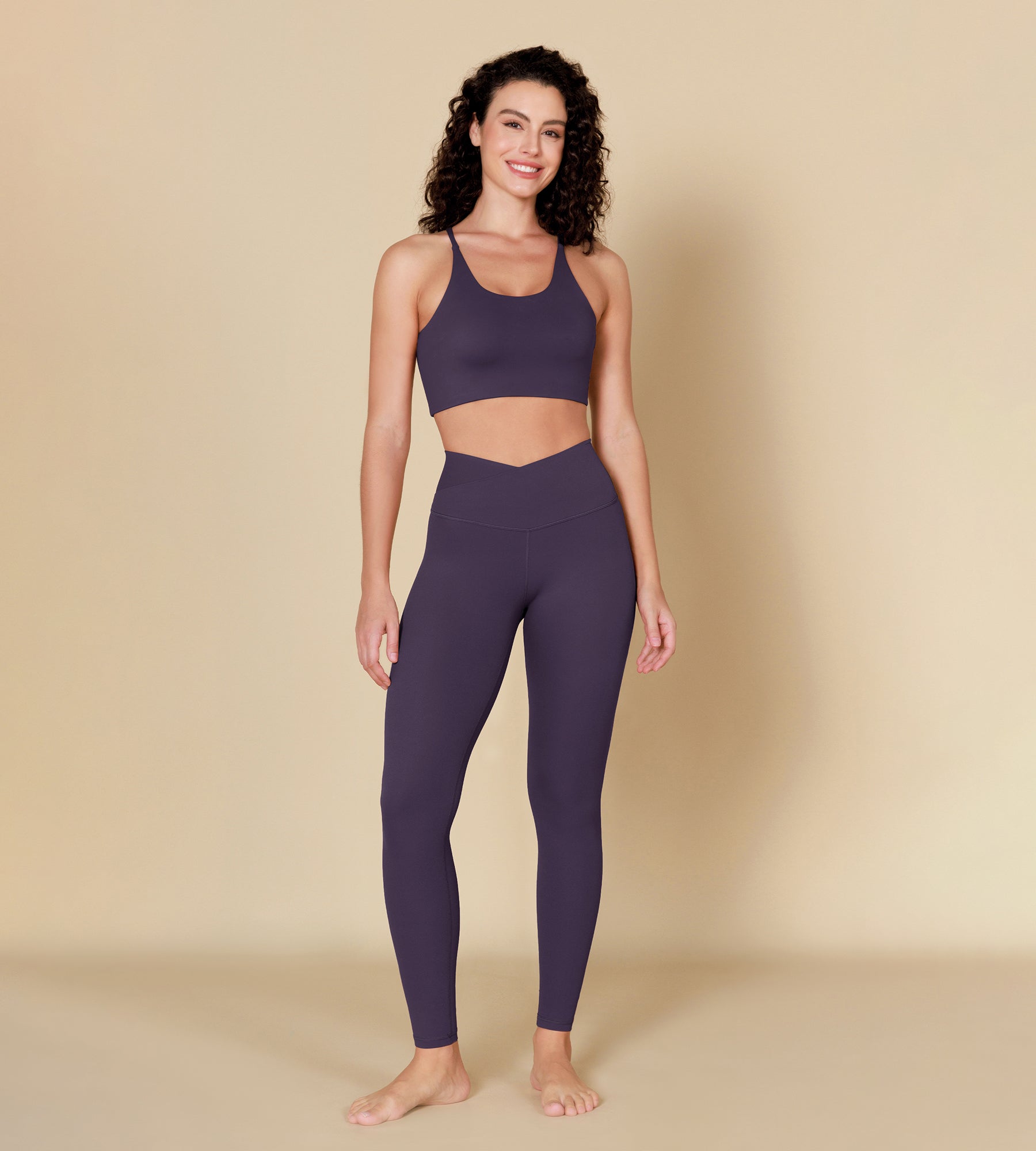 ODCLOUD Crossover 28" Leggings with Back Pocket - Classic Colors Dark Purple - ododos
