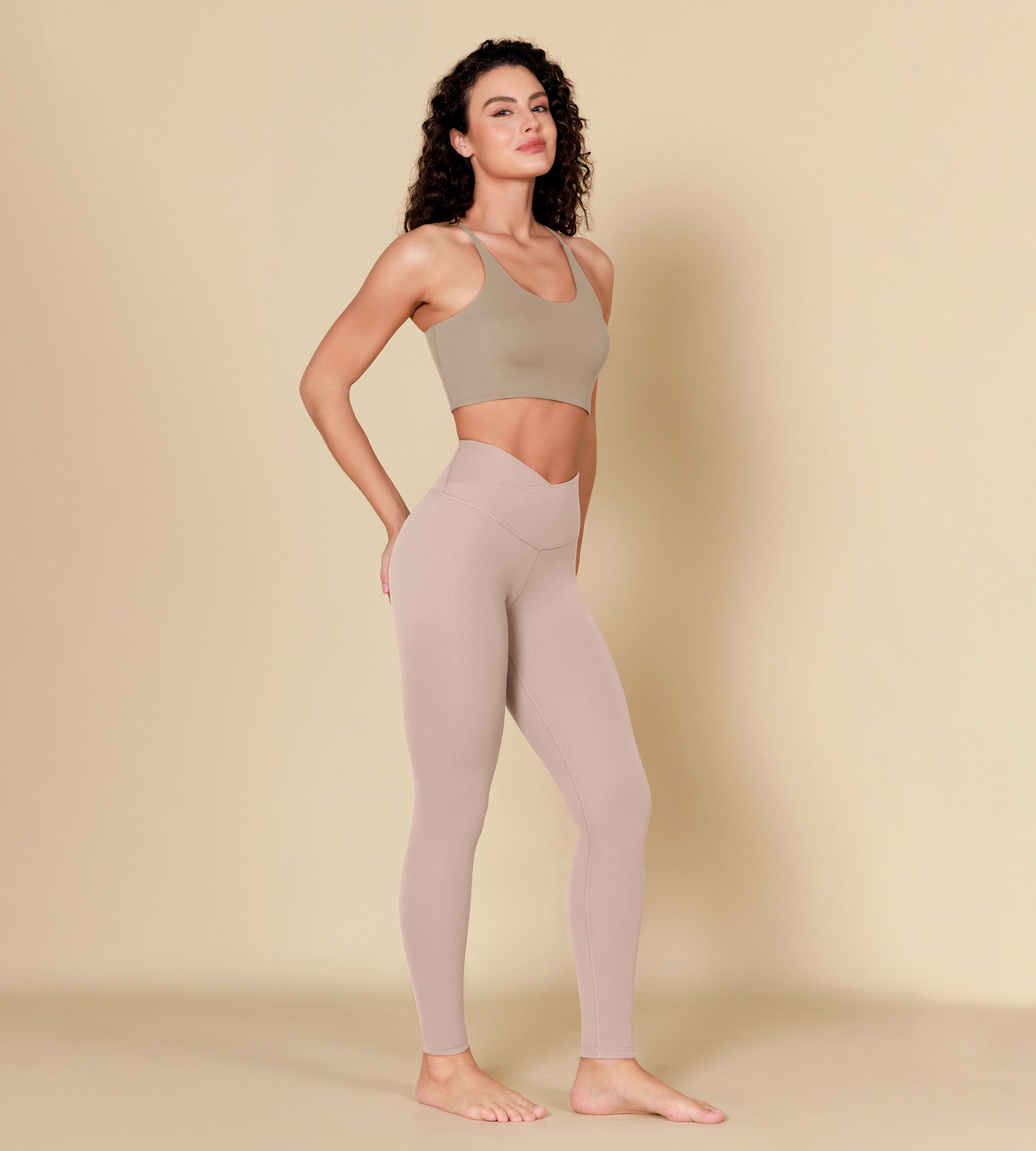 ODCLOUD Crossover 28" Leggings with Back Pocket - Limited Colors Dusty Pink - ododos