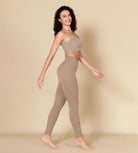 ODCLOUD Crossover 28" Leggings with Back Pocket Light Brown - ododos