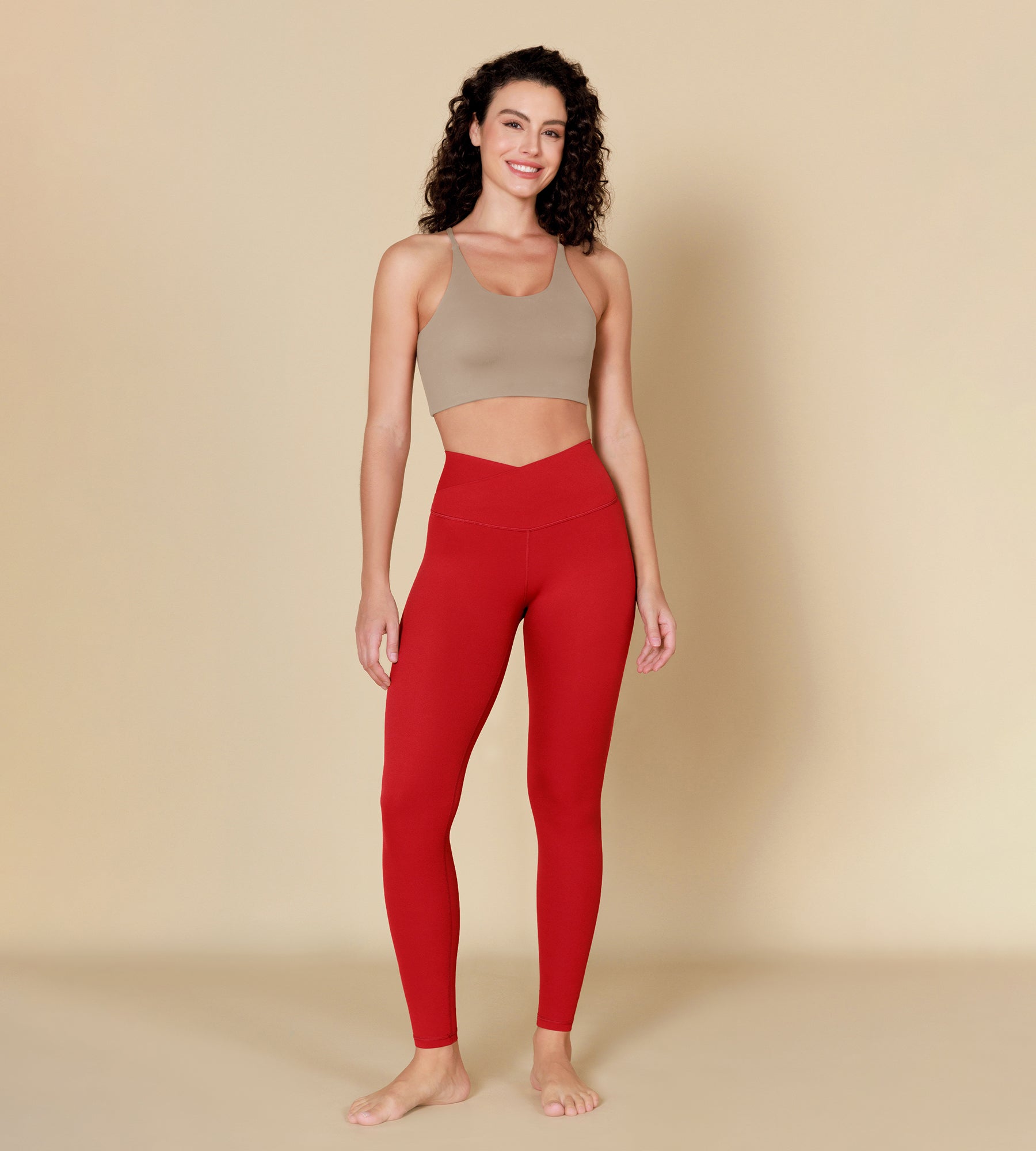 ODCLOUD Crossover 28" Leggings with Back Pocket Red - ododos