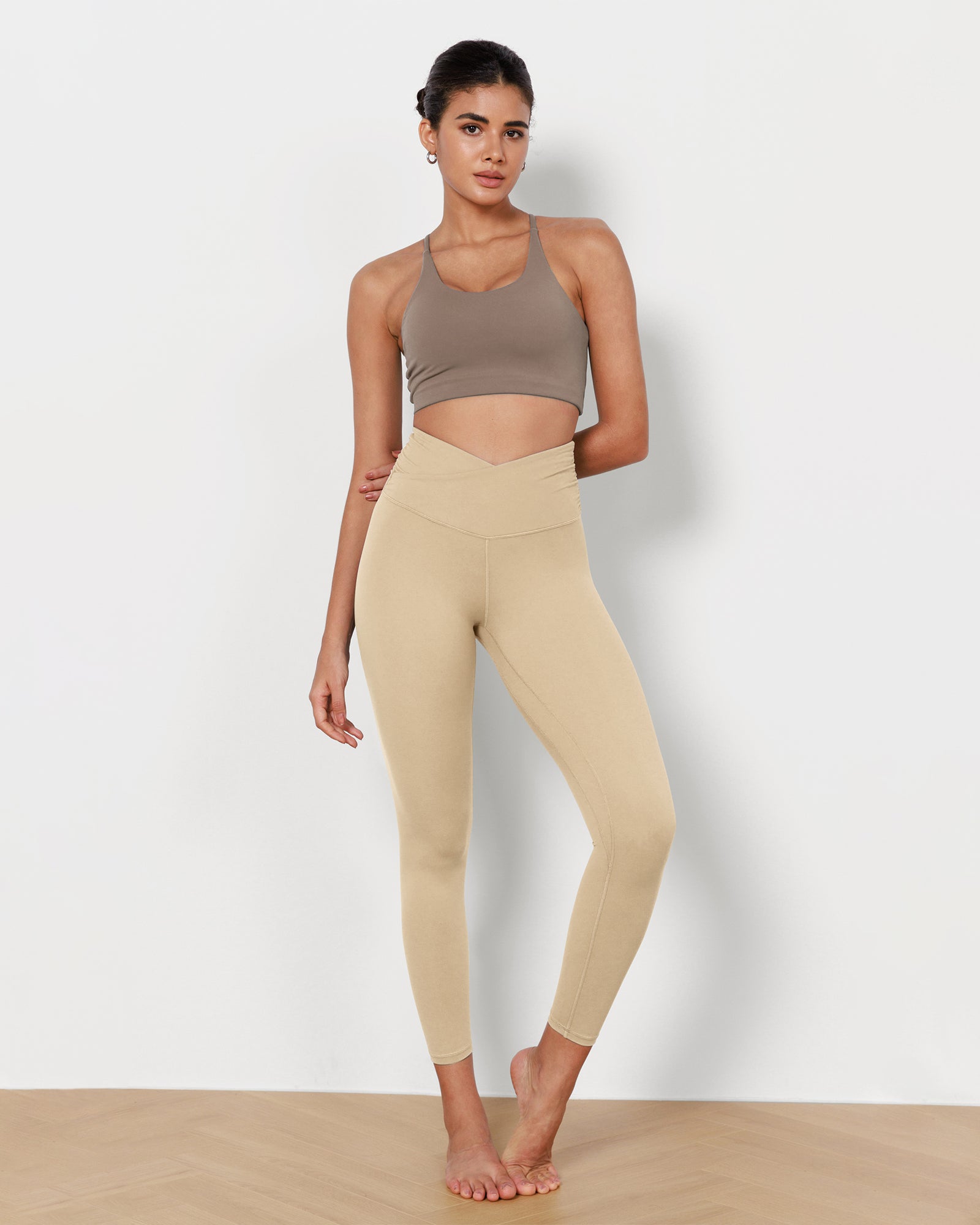  Zathe Dark Goldenrod Yoga Pants for Women Running 7/8