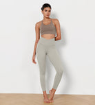 25" Cross Waist Running Leggings - ododos