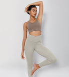 25" Cross Waist Running Leggings - ododos