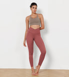 25" Cross Waist Running Leggings - ododos