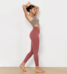 25" Cross Waist Running Leggings Mauve - ododos