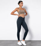 7/8 Cross Waist Running Leggings - ododos