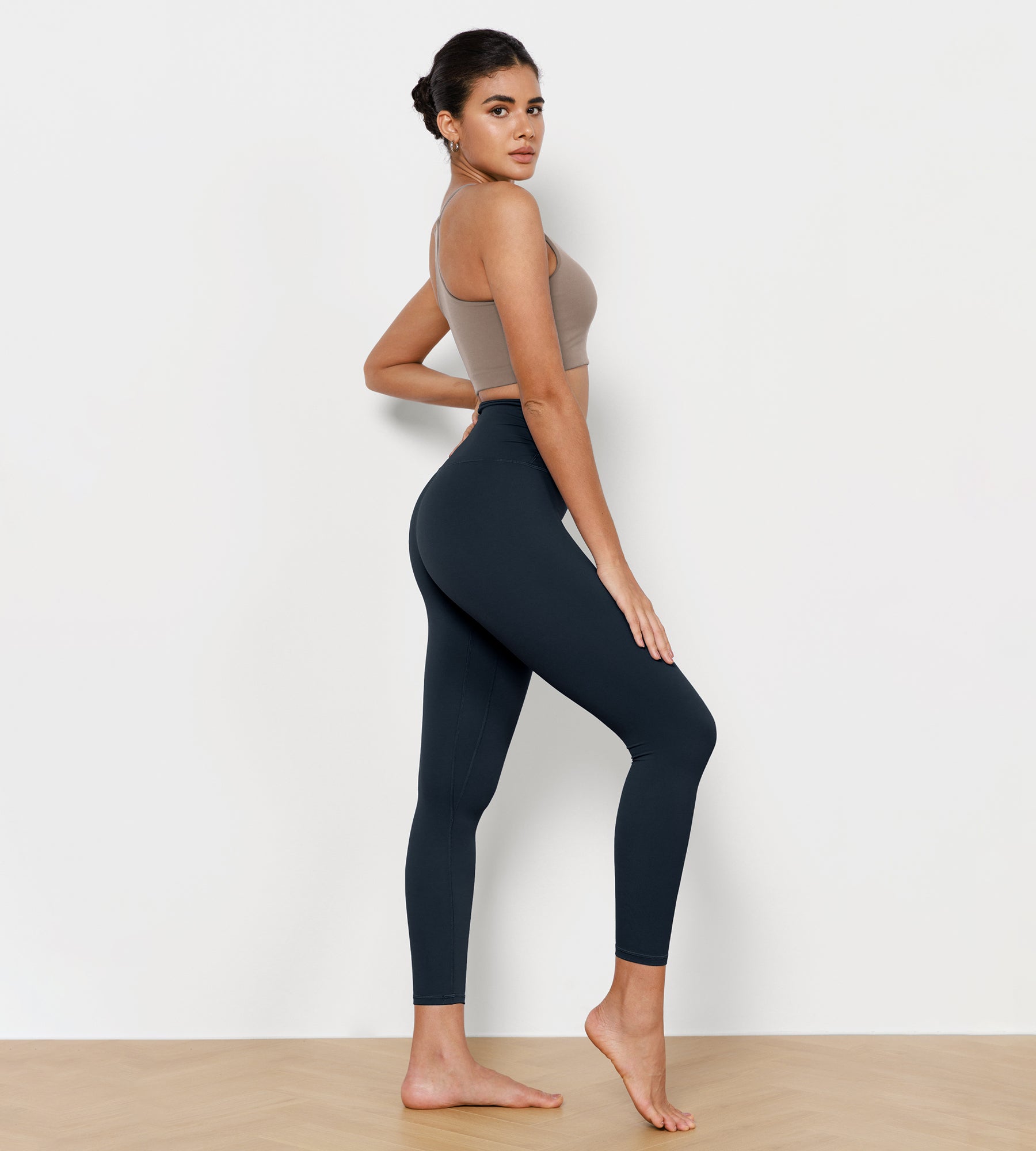 25" Cross Waist Running Leggings - ododos