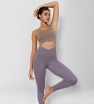 25" Cross Waist Running Leggings - ododos