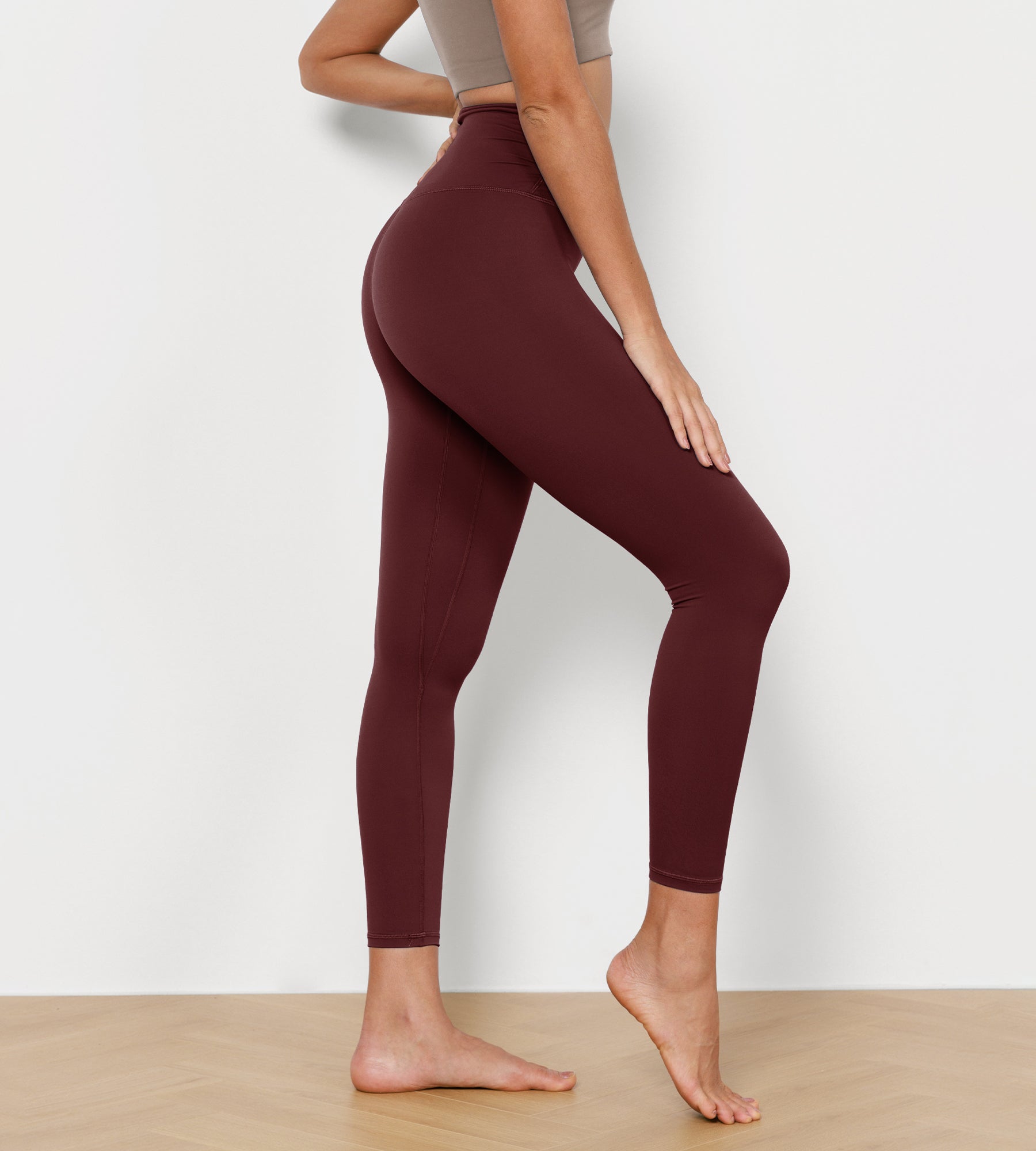 25" Cross Waist Running Leggings - ododos