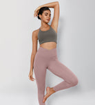 25" Cross Waist Running Leggings - ododos