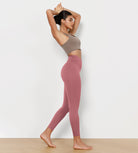 25" Cross Waist Running Leggings Raspberry - ododos