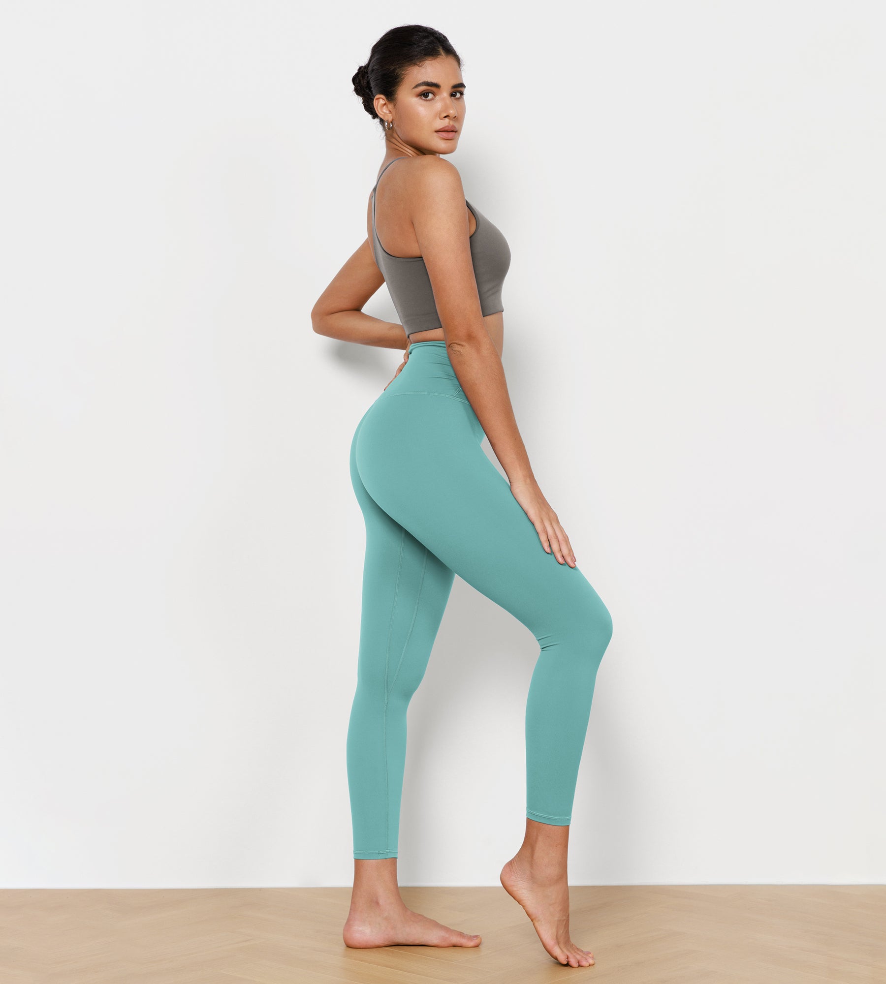 25" Cross Waist Running Leggings - ododos