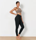 7/8 Pattern Cross Waist Running Leggings - ododos