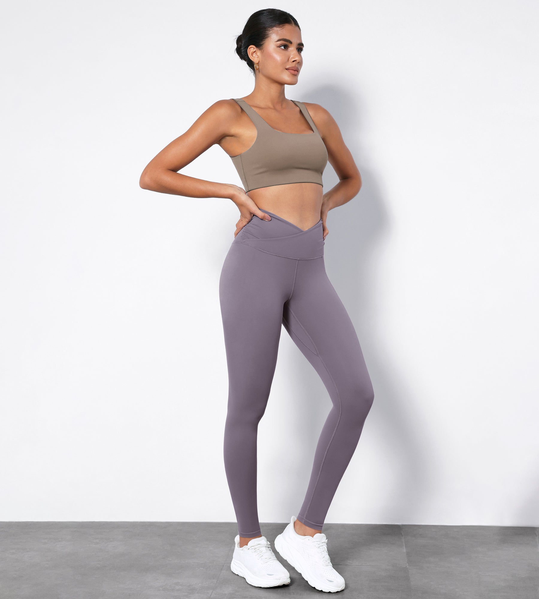 28" Cross Waist Sports Gym Yoga Leggings - ododos