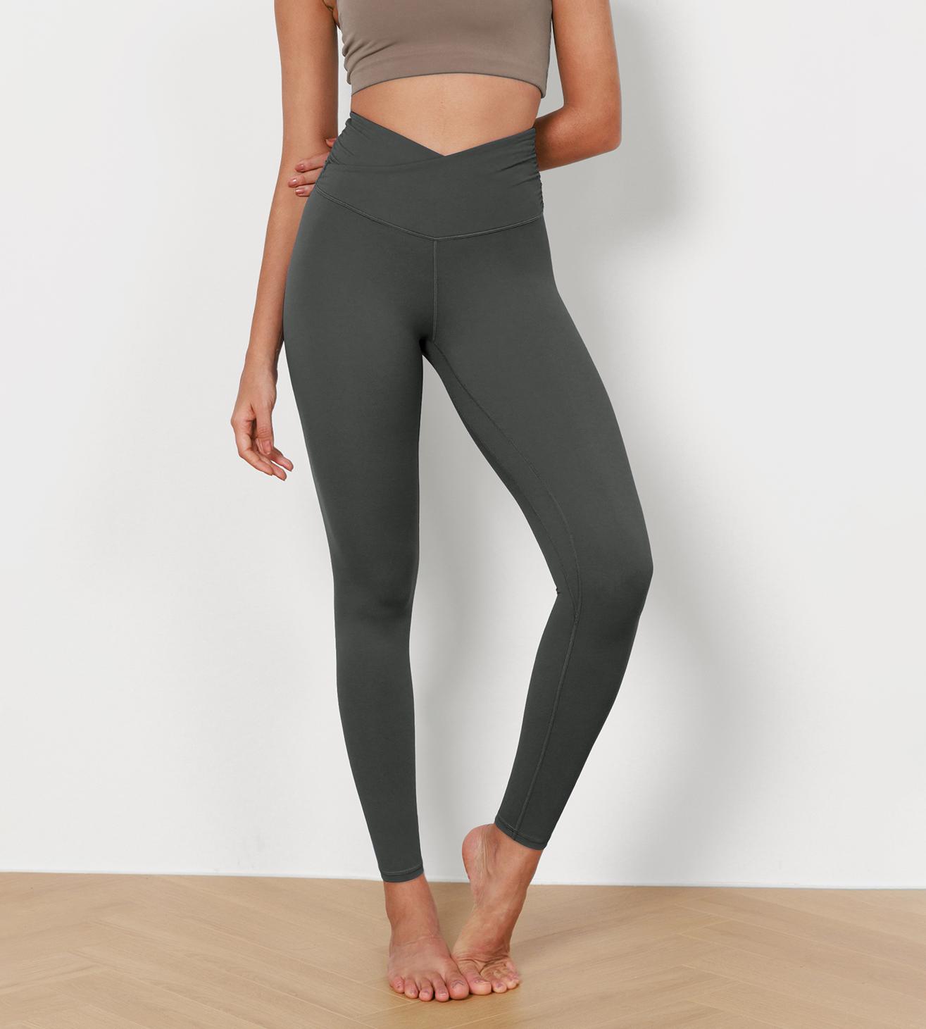 ODODOS Cross Waist Sports Gym Yoga Leggings ododos