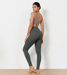 28" Cross Waist Sports Gym Yoga Leggings - ododos