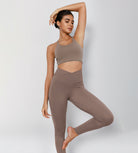 28" Cross Waist Sports Gym Yoga Leggings - ododos