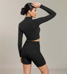 Cloud Feeling Cross Waist Yoga Shorts with Pockets - ododos