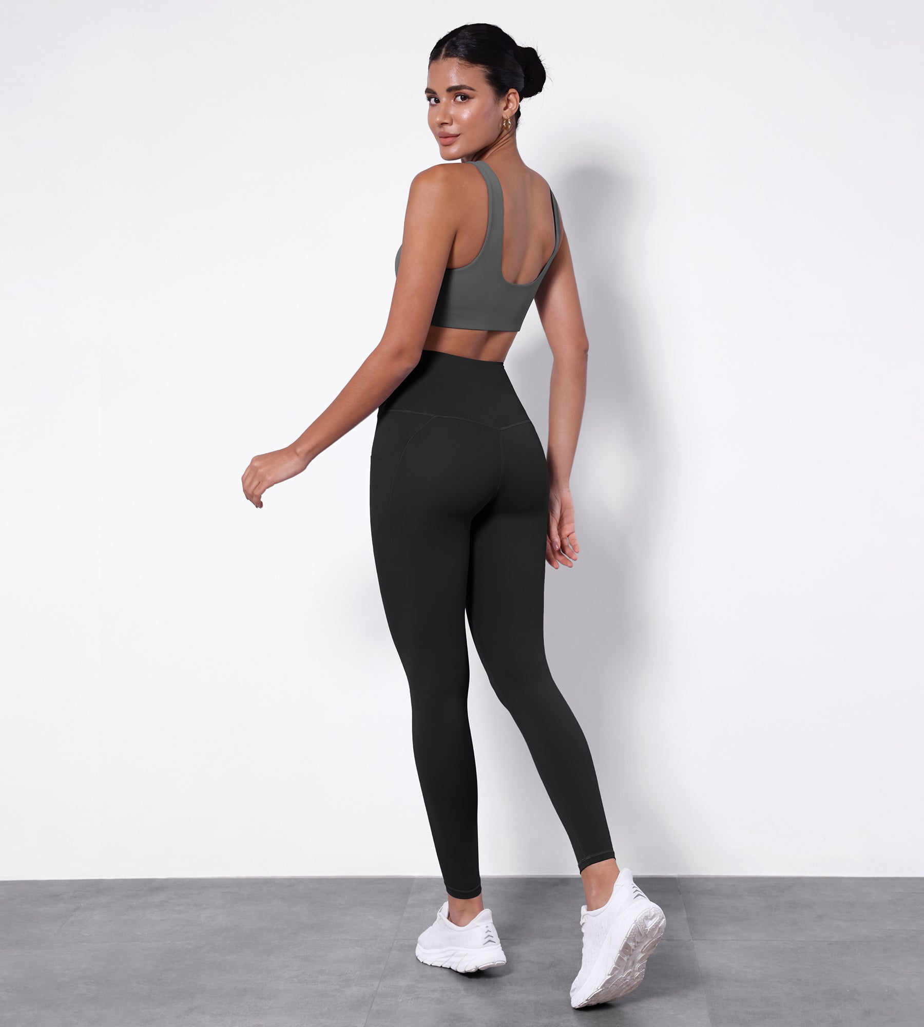 28" Side Pocket Cross Waist Yoga Leggings - ododos