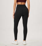 28" Gathered Crossover Workout Waist Yoga Leggings with Pockets - ododos