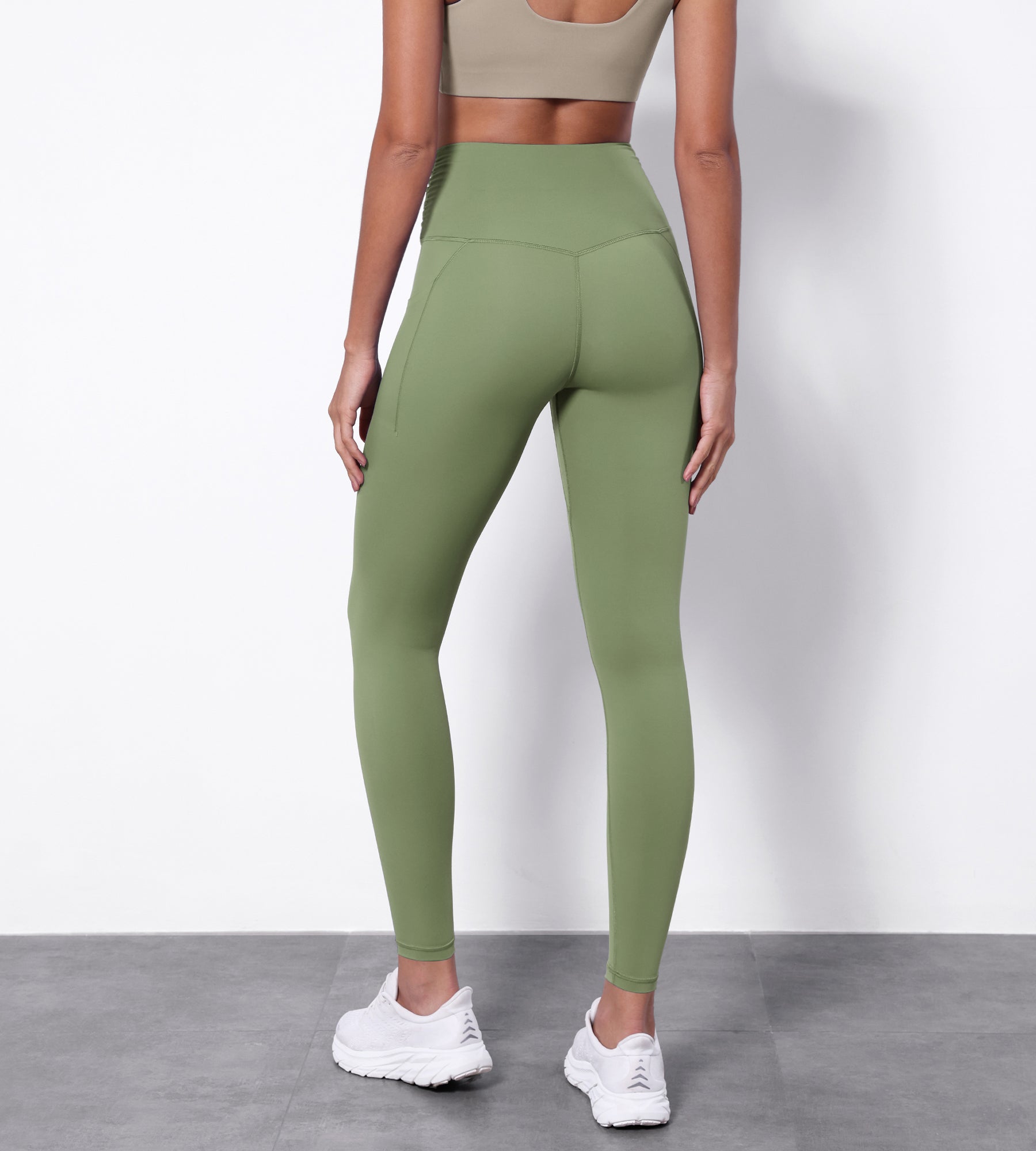 28" Side Pocket Cross Waist Yoga Leggings - ododos