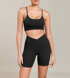 Cloud Feeling 6" Cross Waist Yoga Lounge Shorts - ododos