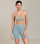 Cloud Feeling 6" Cross Waist Yoga Lounge Shorts Chambray - ododos