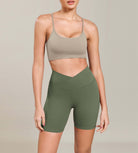 Cloud Feeling 6" Cross Waist Yoga Lounge Shorts - ododos