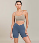 Cloud Feeling 6" Cross Waist Yoga Lounge Shorts Ink Blue - ododos