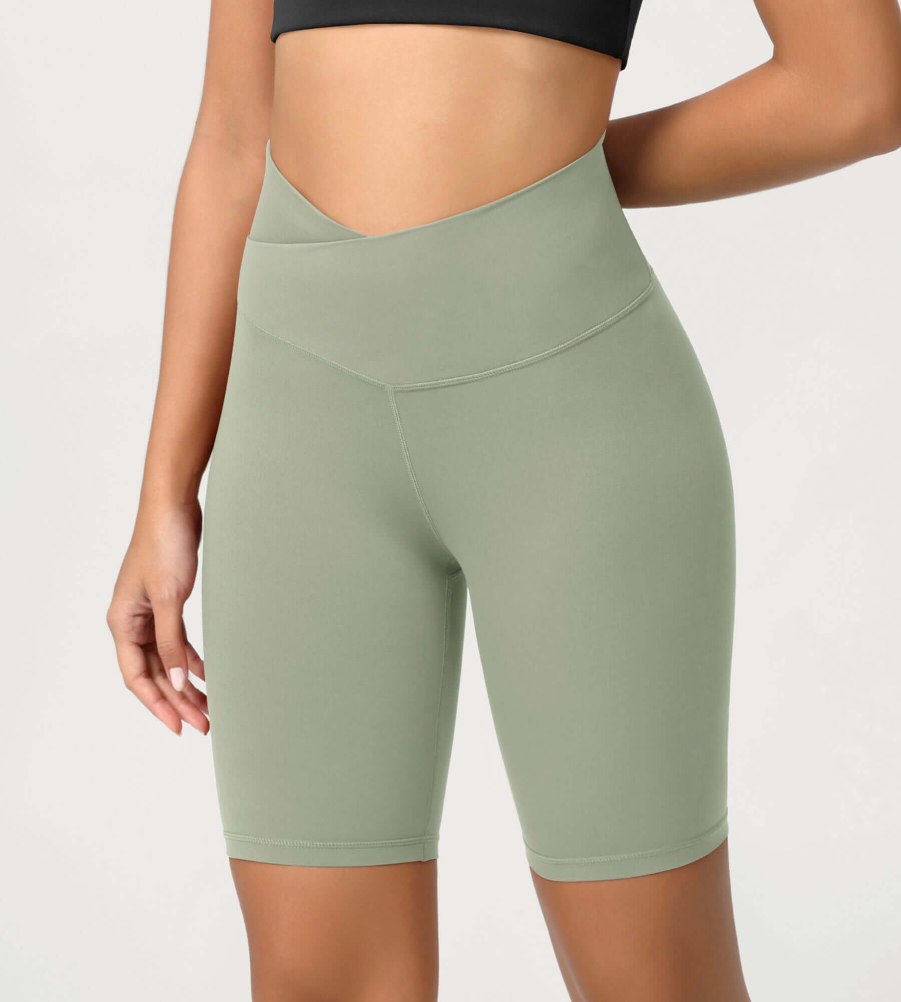 Cloud Feeling 8" Crossover Yoga Shorts - ododos