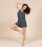 Modal Soft Elastic Waist Sleeveless Romper - ododos